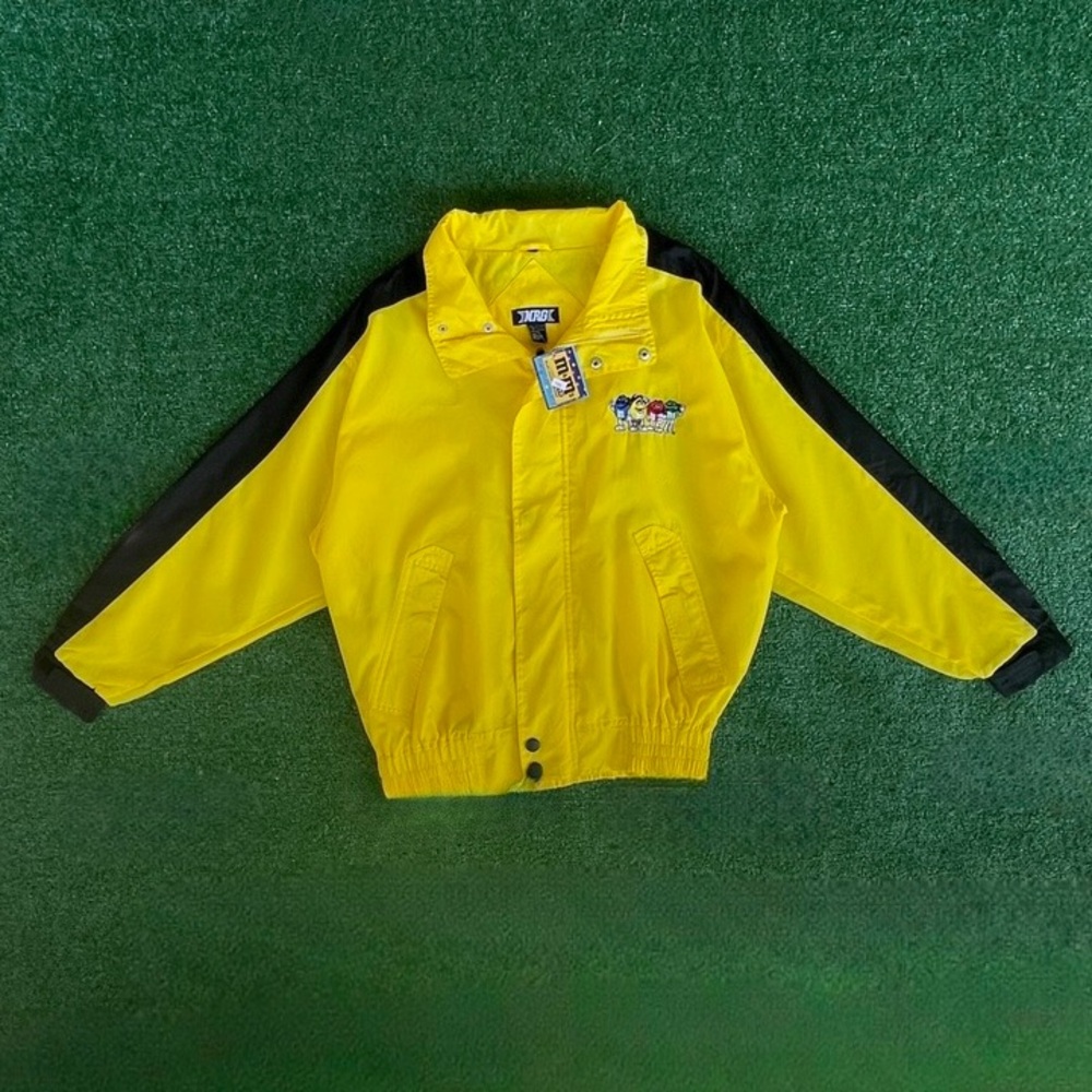 Vintage NWT M&M's Racing Jacket Yellow NASCAR Full Zip Embroidered Logo